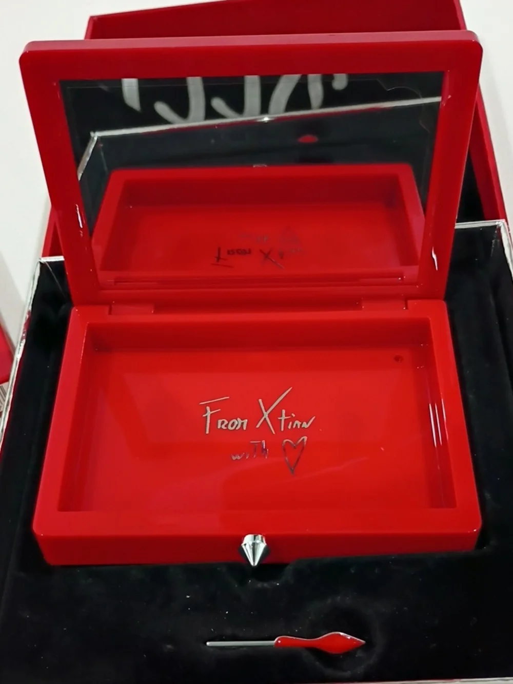 Christian Louboutin Red Branded Box Set With Eyeshadow Pallet